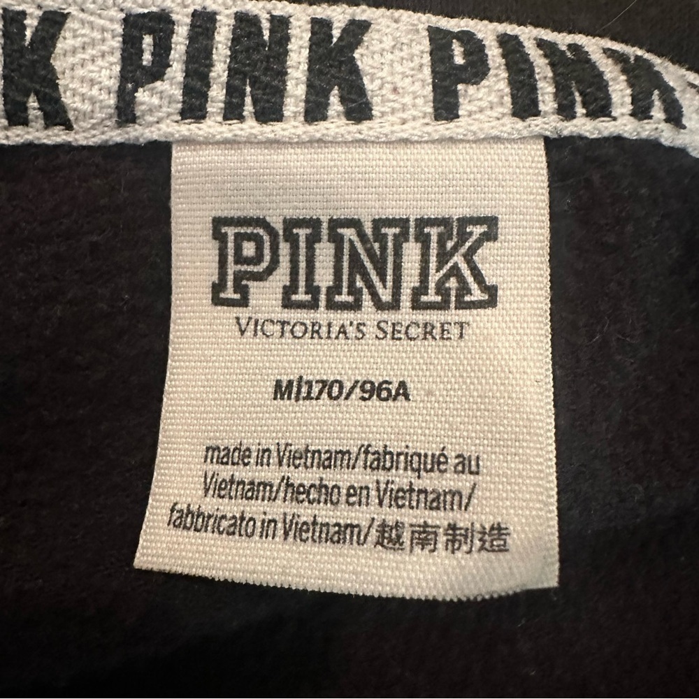 PINK Victoria Secret Black Logo Crewneck Sweatshirt Long Sleeve Size Medium - Picture 12 of 13